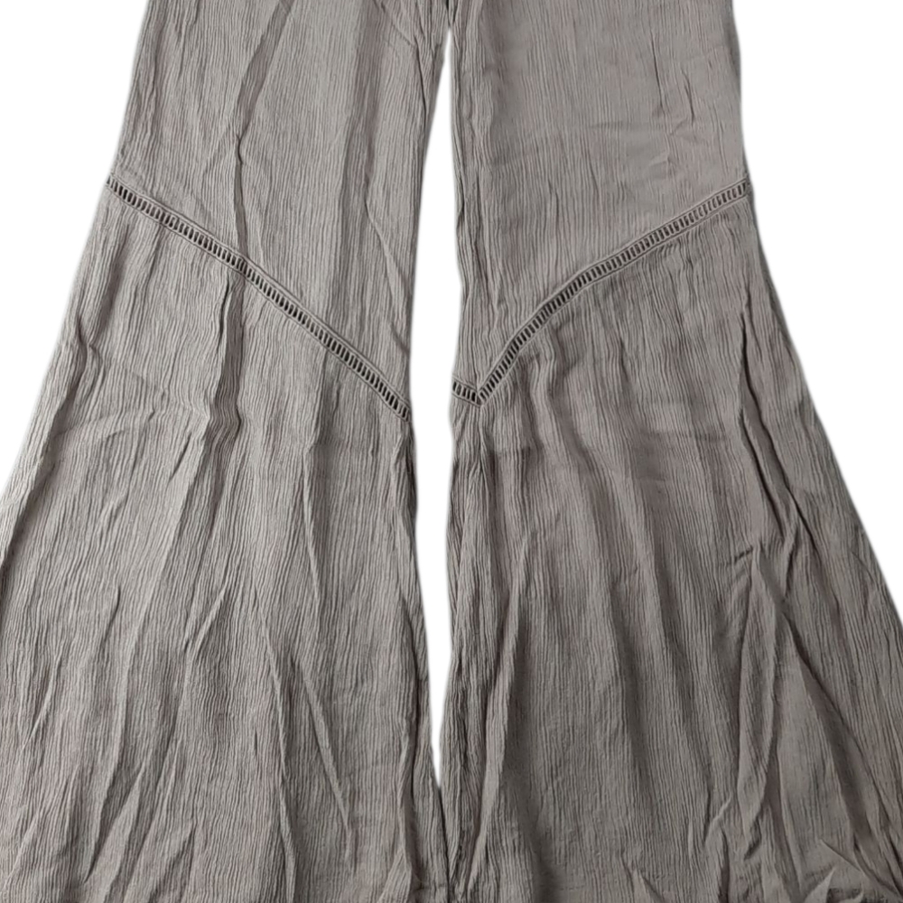 Sincerely Jules Crinkle Ruffle Bell Wide Leg High Rise Pants SZ S - Picture 2 of 13
